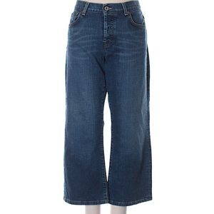 Lucky Brand Wide Leg Cropped Dark Wash Jeans